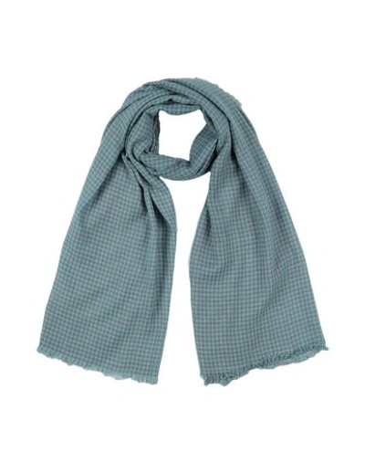 Shop Manila Grace Scarves In Turquoise