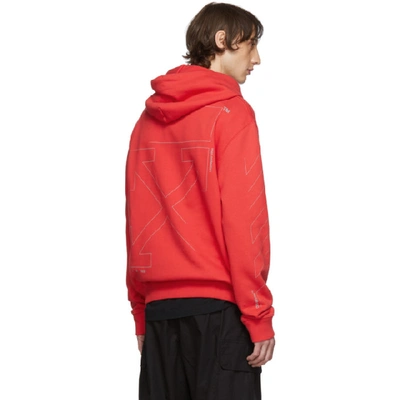 Shop Off-white Ssense Exclusive Red Unfinished Diag Hoodie