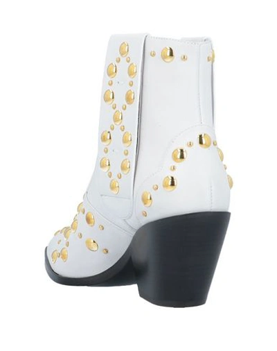 Shop Casadei Woman Ankle Boots White Size 6.5 Calfskin