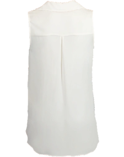 Shop L Agence Sleeveless Draped Blouse In Ivory