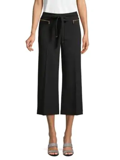 Shop Calvin Klein Collection Wide-leg Cropped Pants In Black