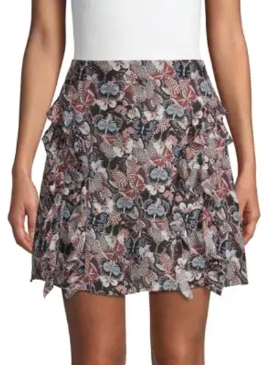 Shop Valentino Silk Skirt In Multi