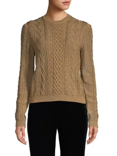 Shop Valentino Knit Sweater In Oro Lurex