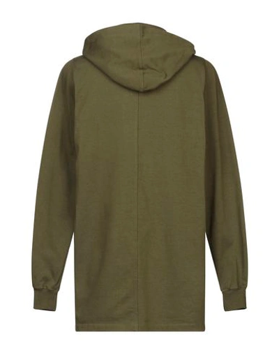 Shop Rick Owens Hooded Sweatshirt In Military Green