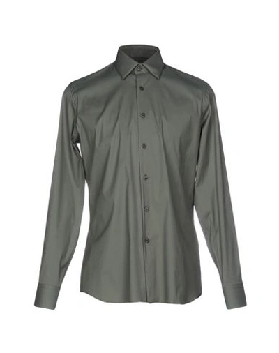 Shop Prada Solid Color Shirt In Military Green