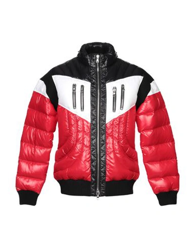 Shop Balmain Down Jackets In Red