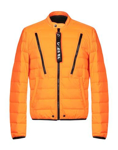 Shop Diesel Down Jacket In Orange