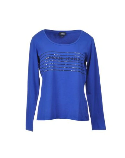 Shop Armani Jeans T-shirt In Bright Blue