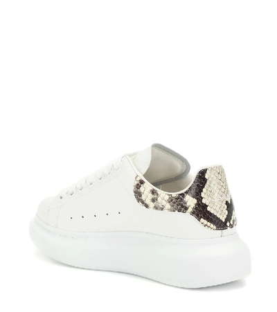 Shop Alexander Mcqueen Leather Sneakers In White