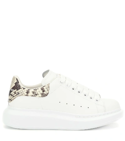 Shop Alexander Mcqueen Leather Sneakers In White