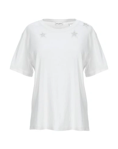 Shop Saint Laurent T-shirt In White