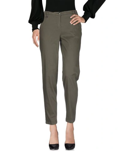 Shop Armani Jeans Casual Pants In Military Green
