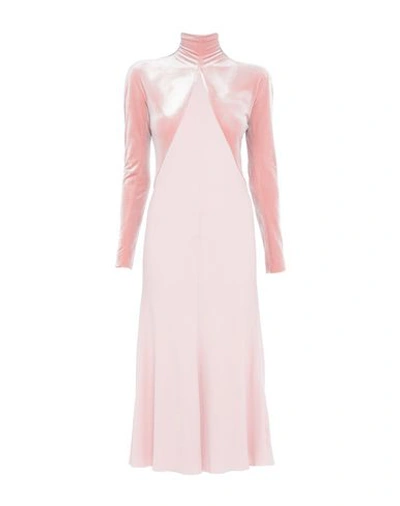 Shop Haider Ackermann Woman Midi Dress Blush Size 6 Polyester, Elastane, Acetate, Rayon In Pink
