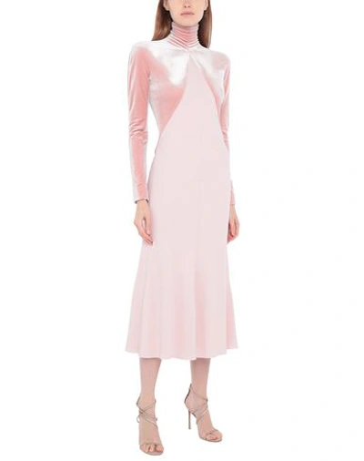 Shop Haider Ackermann Woman Midi Dress Blush Size 6 Polyester, Elastane, Acetate, Rayon In Pink