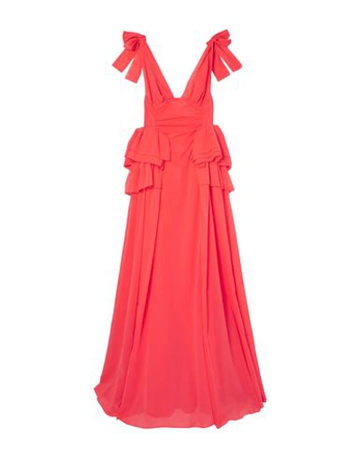 Shop Rosie Assoulin Long Dresses In Coral