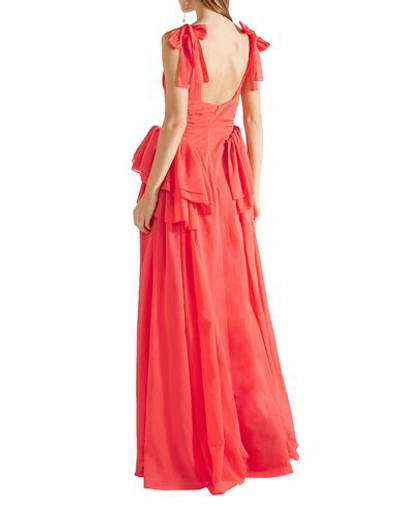 Shop Rosie Assoulin Long Dresses In Coral