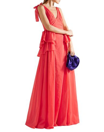 Shop Rosie Assoulin Long Dresses In Coral