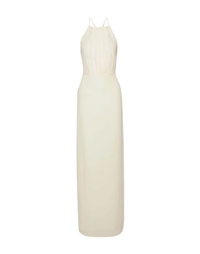 Shop Halston Heritage Long Dresses In Ivory