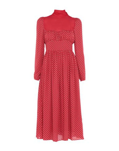 Shop Valentino Garavani Woman Midi Dress Red Size 10 Silk