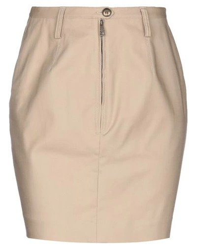Shop Burberry Mini Skirt In Beige