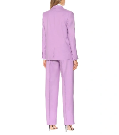 Shop Victoria Victoria Beckham Wool-blend Blazer In Purple