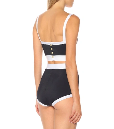 Shop Balmain High-waisted Bikini In Black