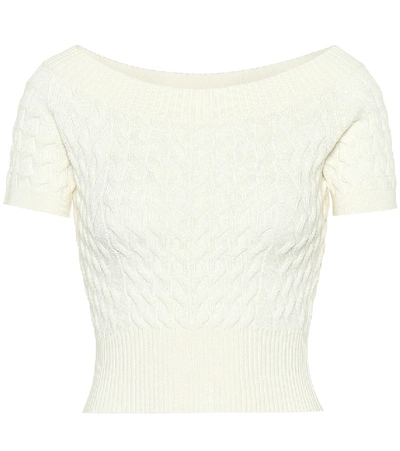 Shop Alexander Mcqueen Cable-knit Wool-blend Sweater In White