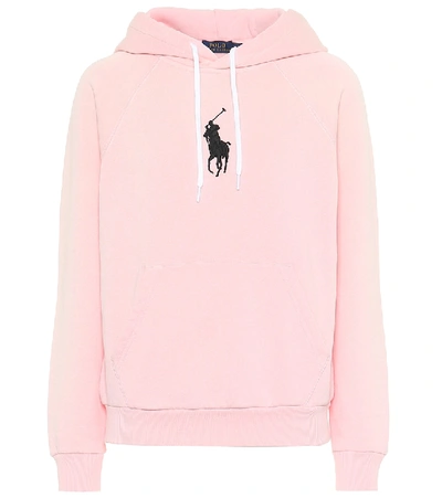 Shop Polo Ralph Lauren Cotton-blend Jersey Hoodie In Pink