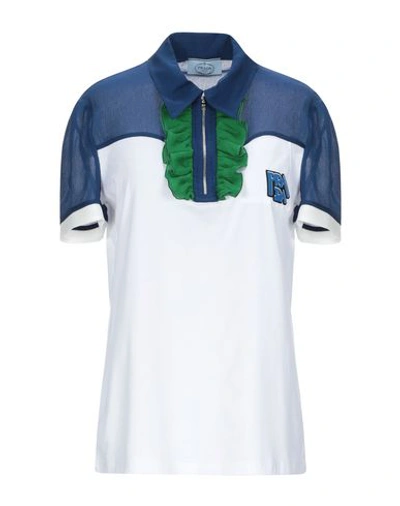 Shop Prada Polo Shirts In White