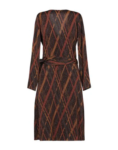 Shop Ottod'ame Knee-length Dresses In Dark Brown