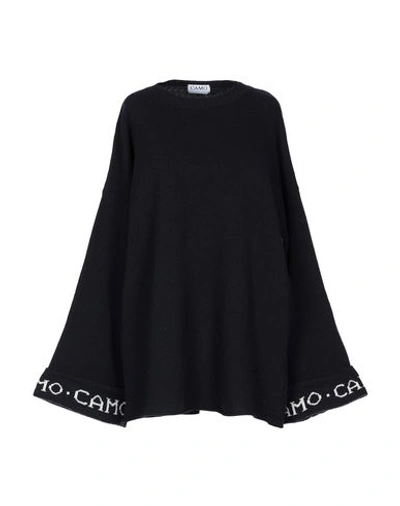 Shop Camo Sweater In Dark Blue