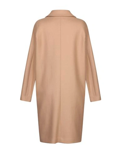 Shop Semicouture Coats In Camel