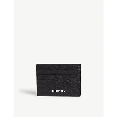 Shop Burberry Sandon Leather Card Holder In Black