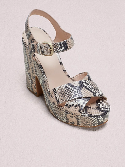 Shop Kate Spade Grace Platform Sandals In Pale Vellum