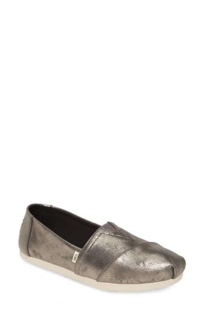 Shop Toms Alpargata Slip-on In Forged Iron Fabric