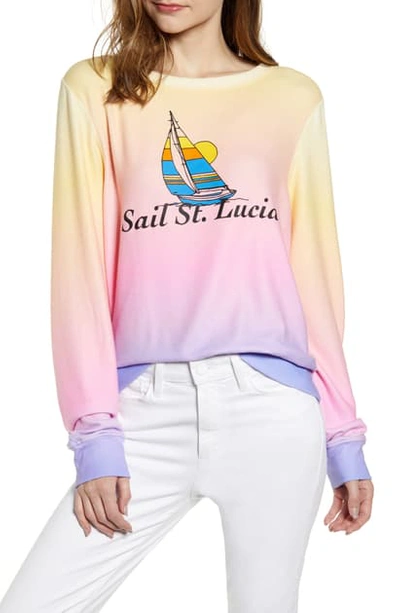 Wildfox Sail St. Lucia Baggy Beach Jumper Sweatshirt In Multi