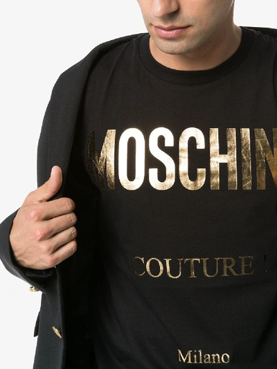 Shop Moschino Black Logo Print T-shirt