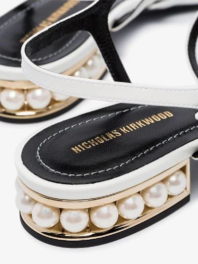 Shop Nicholas Kirkwood White Casati Pearl Leather Sandals