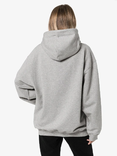 Shop Balenciaga Oversized Logo Hoodie In Grey