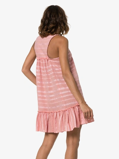 Shop Lemlem Tatyu Ruffled Mini Dress In Pink