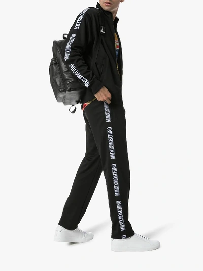 Shop Moschino Logo Trim Sweatpants In Black