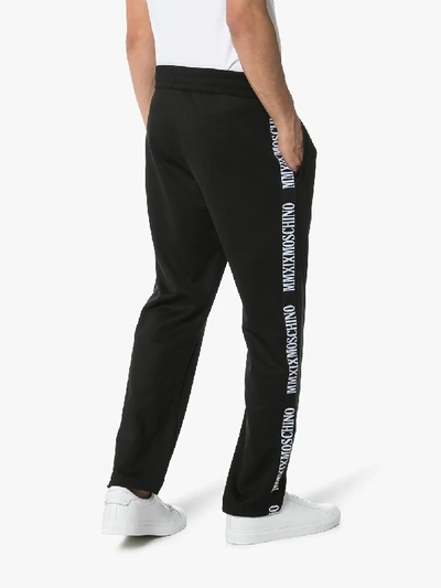 Shop Moschino Logo Trim Sweatpants In Black