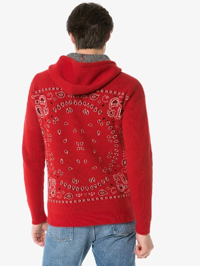 Shop Alanui Bandana Hooded Sweater In Red