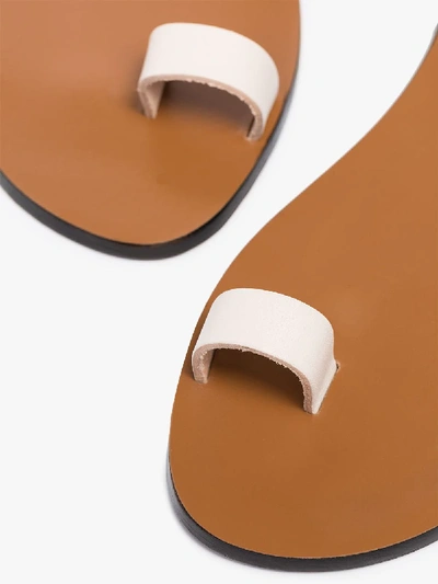 Shop Atp Atelier White Candela Leather Sandals