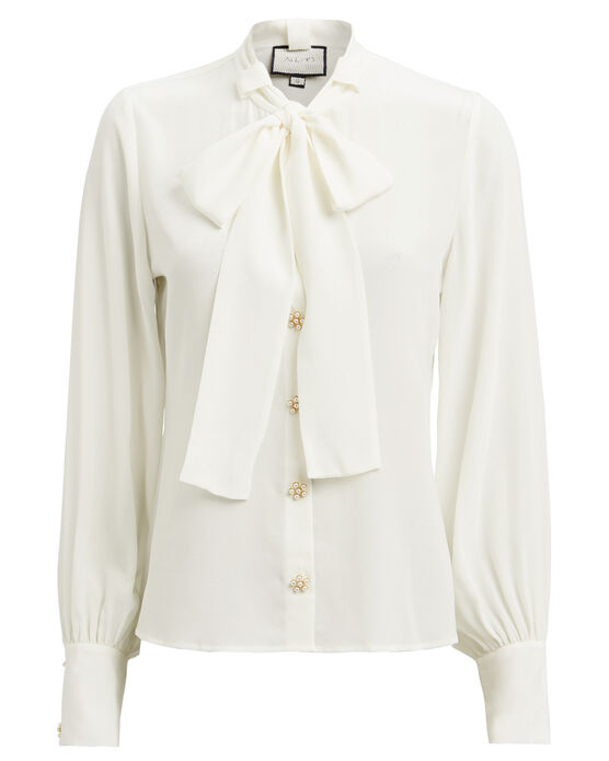 Alexis Aruca Embellished Silk Blouse In White | ModeSens