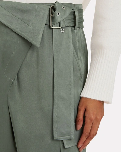 Shop 3.1 Phillip Lim / フィリップ リム Satin Foldover Waist Joggers In Green