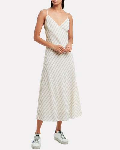 Shop Frame Striped Bias Slip Dress In Multi