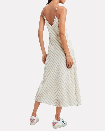 Shop Frame Striped Bias Slip Dress In Multi