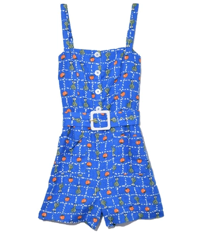 Shop Staud Pomelo Playsuit In Blueberry Crudite