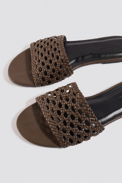 Shop Na-kd Braided Slip In Sandals - Brown